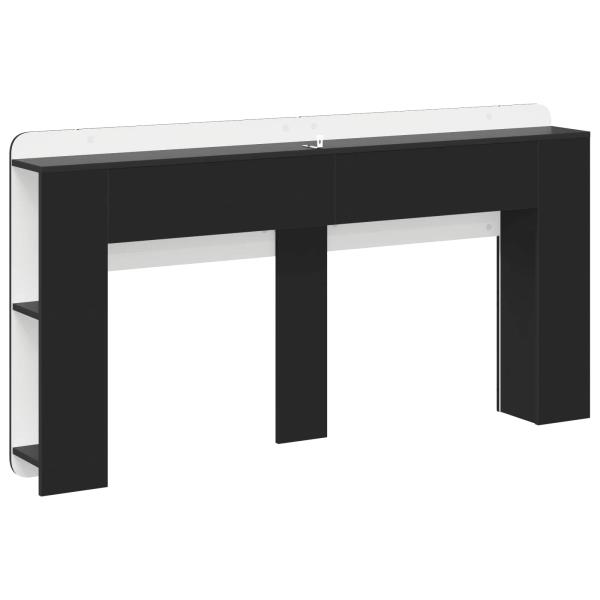 Kopfteil Schrank mit Speicher Schwarz Holzwerkstoff