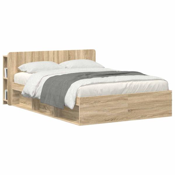 Kopfteil Schrank mit Speicher Sonoma-Eiche Holzwerkstoff