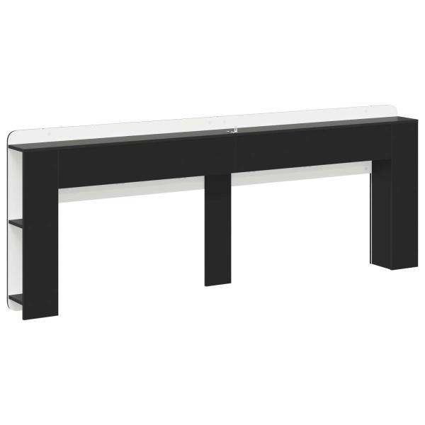 Kopfteil Schrank mit Speicher Schwarz Holzwerkstoff