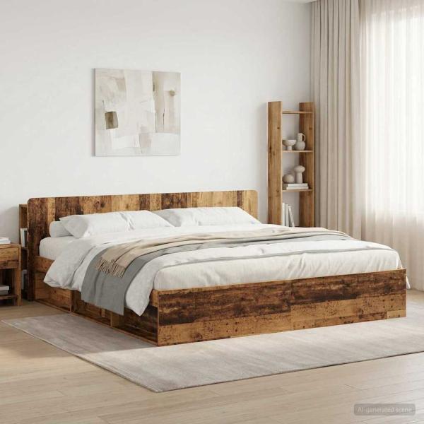 ARDEBO.de - Kopfteil Schrank mit Speicher Altholz Holzwerkstoff