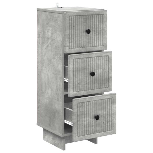 Schubladenschrank Betongrau 33 x 34,5 x 90 cm Holzwerkstoff
