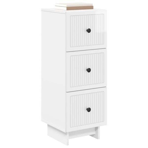 Schubladenschrank Hochglanz Weiß 33 x 34,5 x 90 cm
