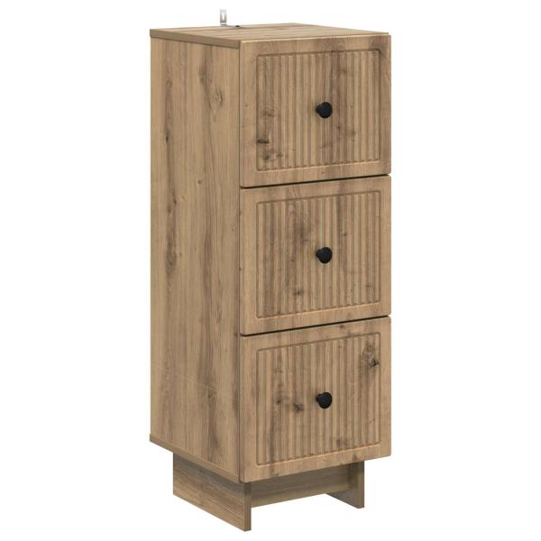 Schubladenschrank 33 x 34,5 x 90 cm Holzwerkstoff Artisan-Eiche