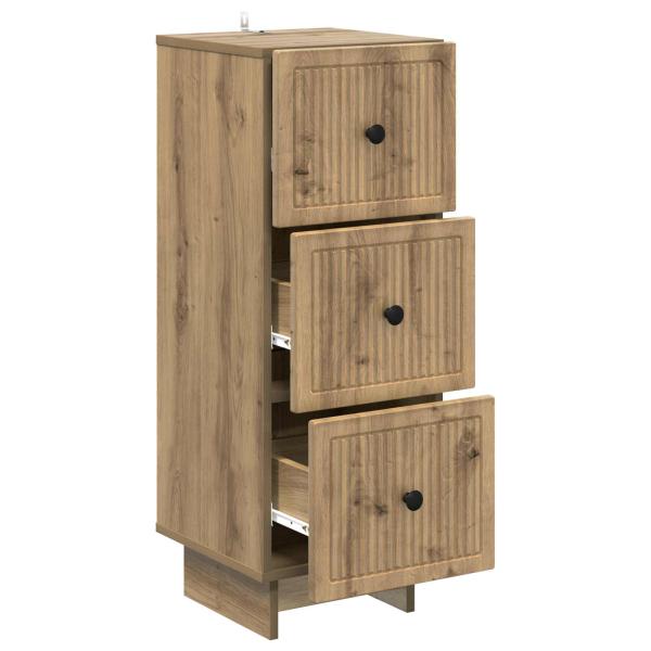 Schubladenschrank 33 x 34,5 x 90 cm Holzwerkstoff Artisan-Eiche