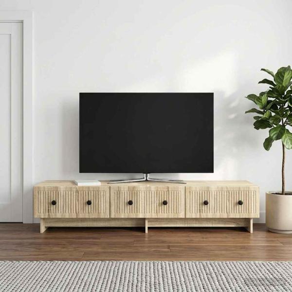 TV-Schränk 147 x 34,5 x 30 cm Sonoma-Eiche Holzwerkstoff