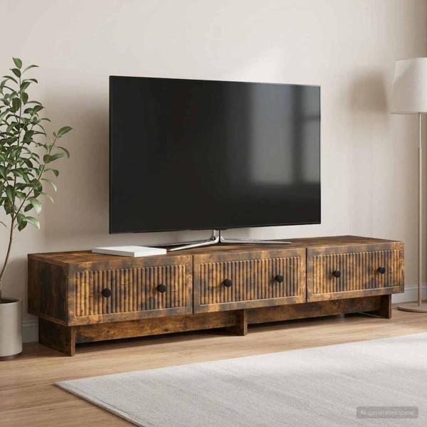 ARDEBO.de - TV-Schränk 147 x 34,5 x 30 cm Räuchereiche Holzwerkstoff
