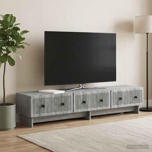 TV-Schränk 147 x 34,5 x 30 cm Sonoma-Grau Holzwerkstoff