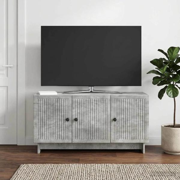 ARDEBO.de - TV-Schränk 99 x 34,5 x 50 cm Betongrau Holzwerkstoff