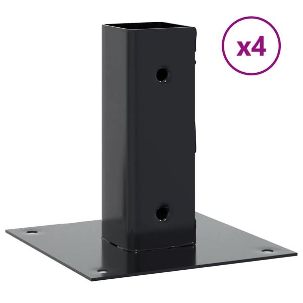 Pfostenträger Quadrat 4 Stk. 46x46mm Pulverbeschichteter Stahl