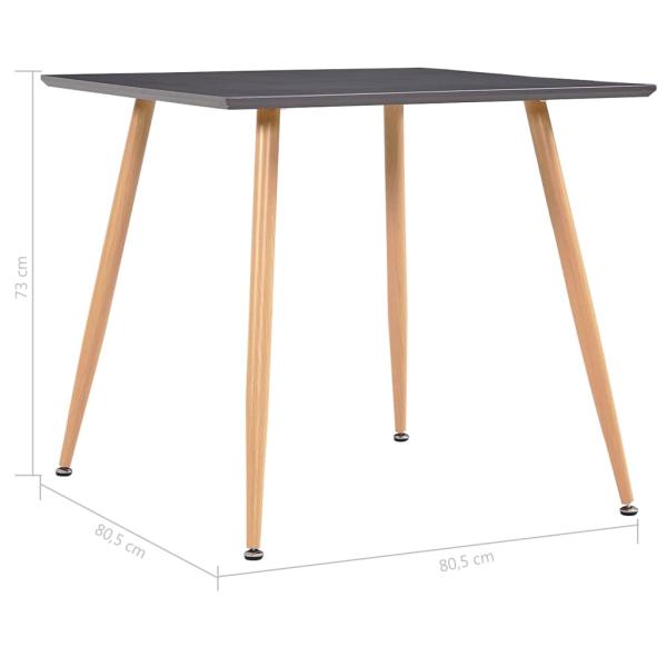 Esstisch Grau und Eichefarben 80,5x80,5x73 cm MDF
