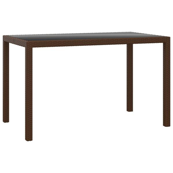 3-tlg. Garten-Essgruppe mit Kissen Poly Rattan Braun