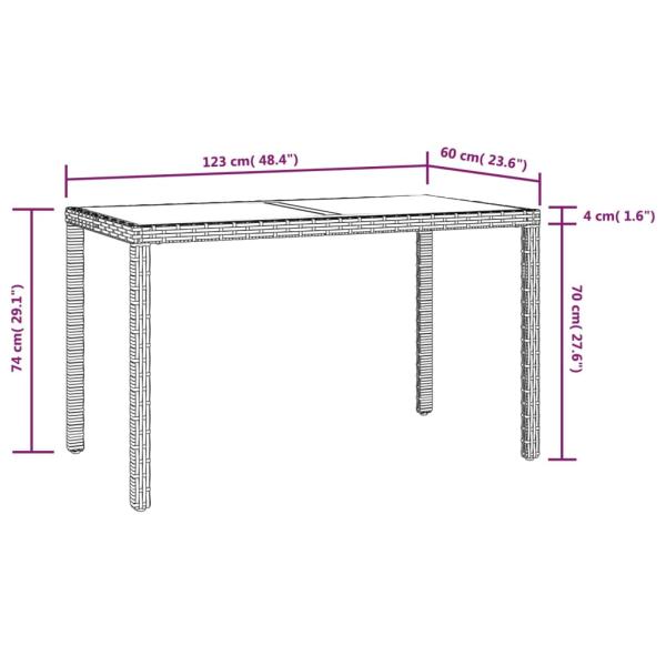 3-tlg. Garten-Essgruppe mit Kissen Poly Rattan Braun