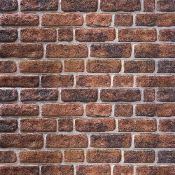 Wandpaneele 10 pcs Braunes Ziegel 100 x 50 cm EPS-Schaum