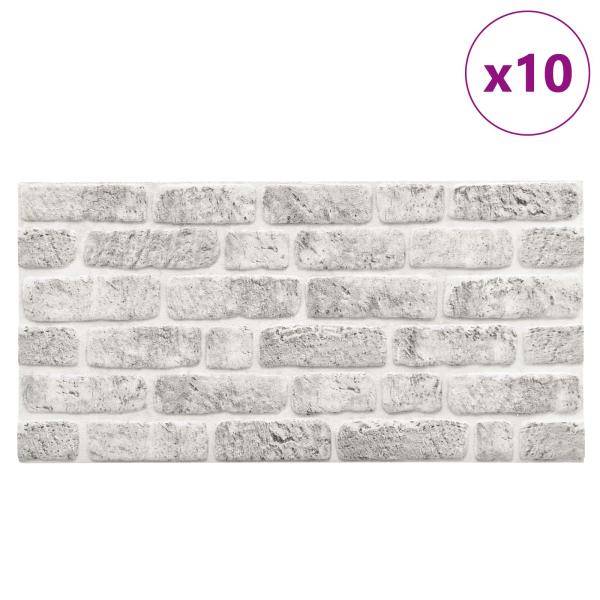 Wandpaneele 10 pcs Hellgrau 100 x 50 cm EPS-Schaum