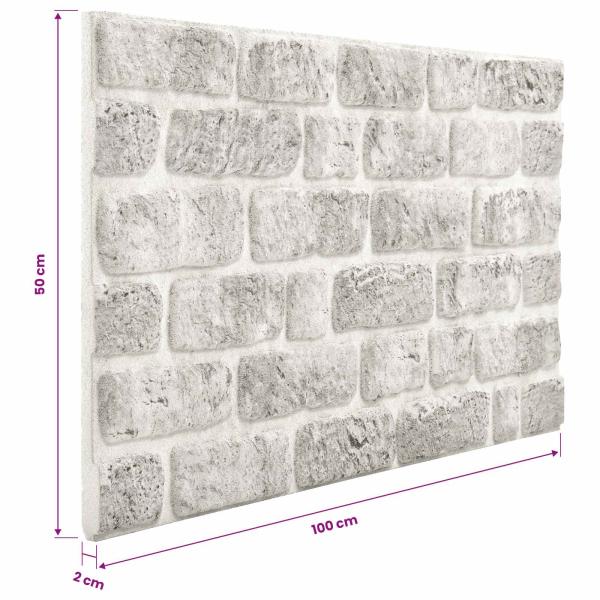 Wandpaneele 10 pcs Hellgrau 100 x 50 cm EPS-Schaum