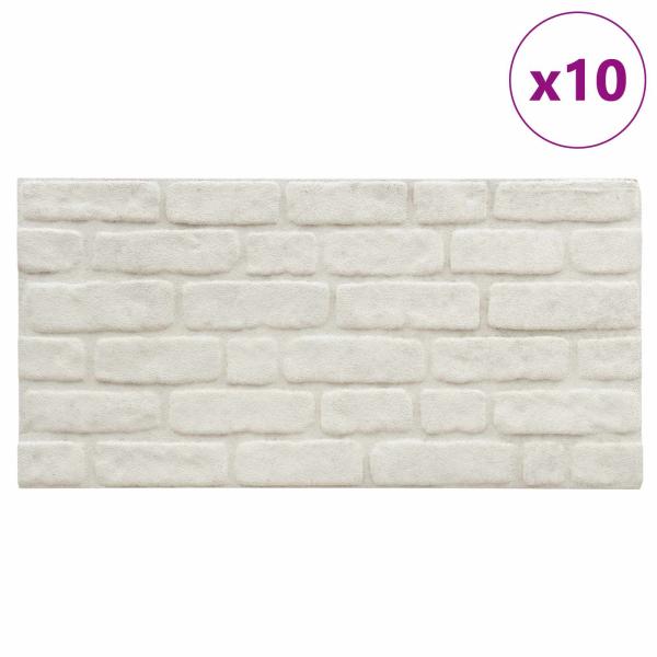 Wandpaneele 10 pcs Weiß 100 x 50 cm EPS-Schaum