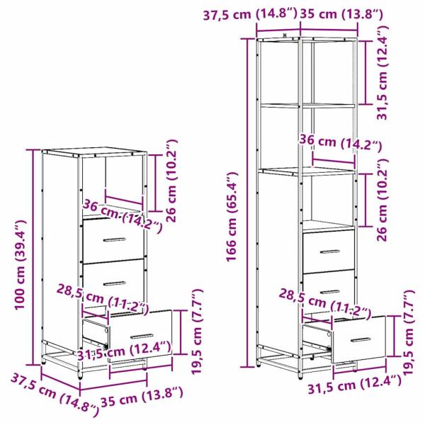 Badezimmermöbel-Set 4 stk. Altholz 90 x 33 x 60 cm