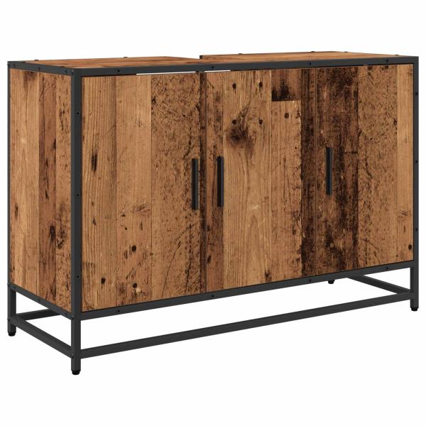 Badezimmermöbel-Set 2 stk. Altholz 90 x 33 x 60 cm