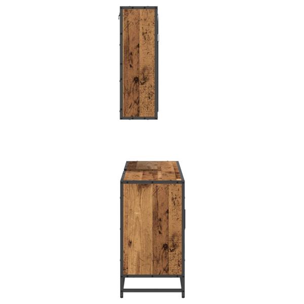 Badezimmermöbel-Set 2 stk. Altholz 90 x 33 x 60 cm