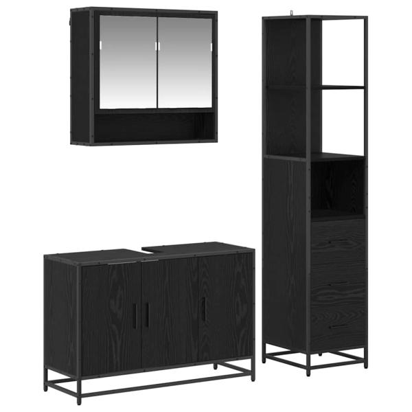 Badezimmermöbel-Set 3 stk. Altholz 90 x 33 x 60 cm