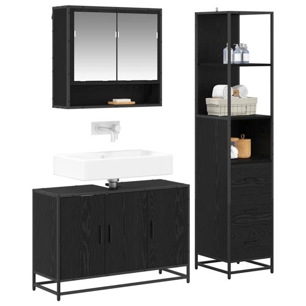 Badezimmermöbel-Set 3 stk. Altholz 90 x 33 x 60 cm