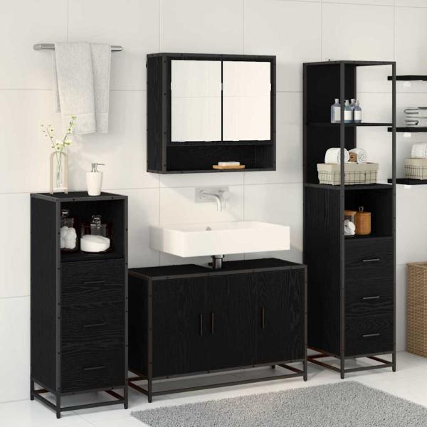 Badezimmermöbel-Set 3 stk. Altholz 90 x 33 x 60 cm