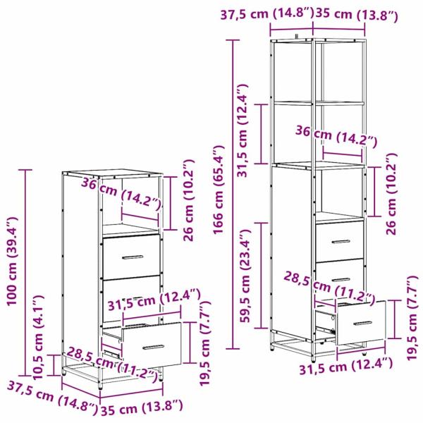 Badezimmermöbel-Set 4 stk. Altholz 90 x 33 x 60 cm