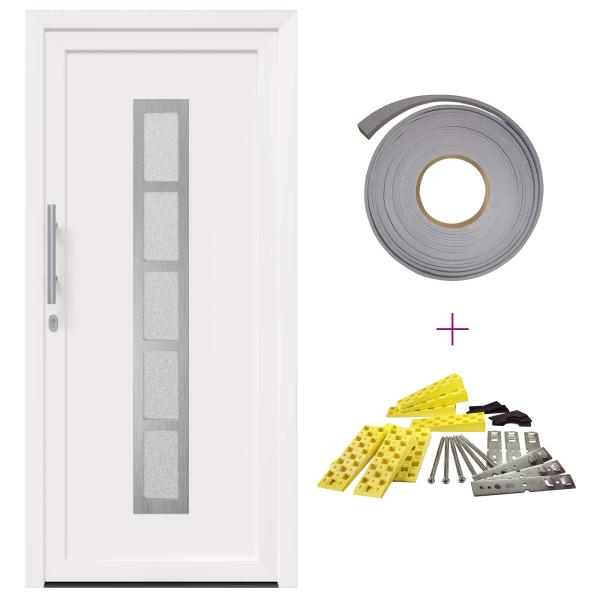 Vordertür 98 x 208 cm PVC Weiß