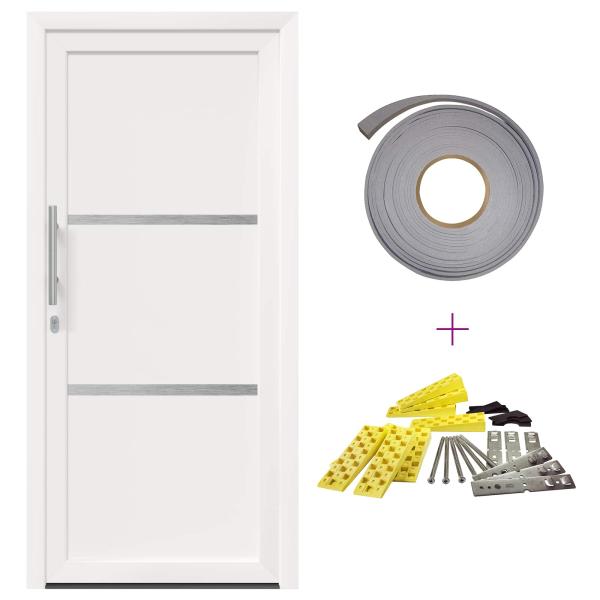 Vordertür 98 x 200 cm PVC Weiß