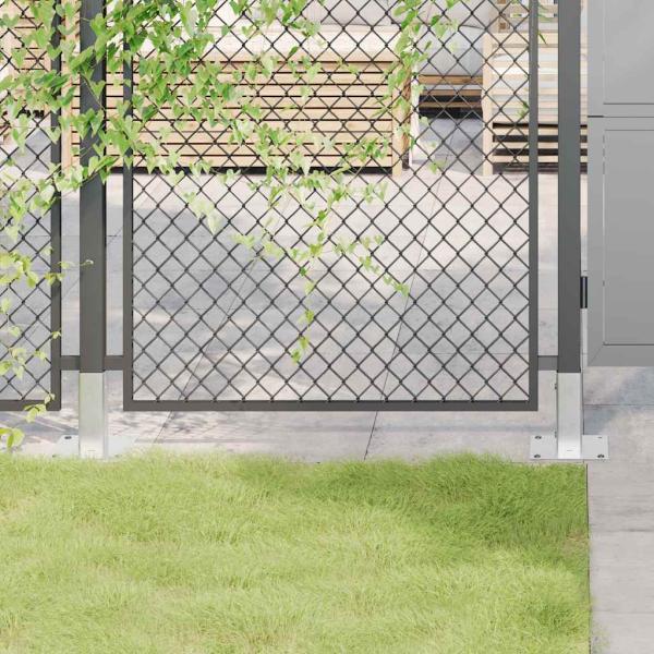 ARDEBO.de - Pfostenträger Quadratisch 4Stk. Silber 46x46mm Verzinkter Stahl