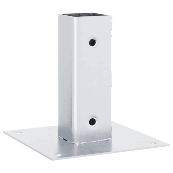 Pfostenträger Quadratisch 4Stk. Silber 46x46mm Verzinkter Stahl