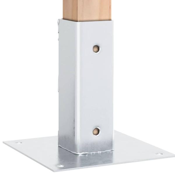 Pfostenträger Quadratisch 4Stk. Silber 46x46mm Verzinkter Stahl