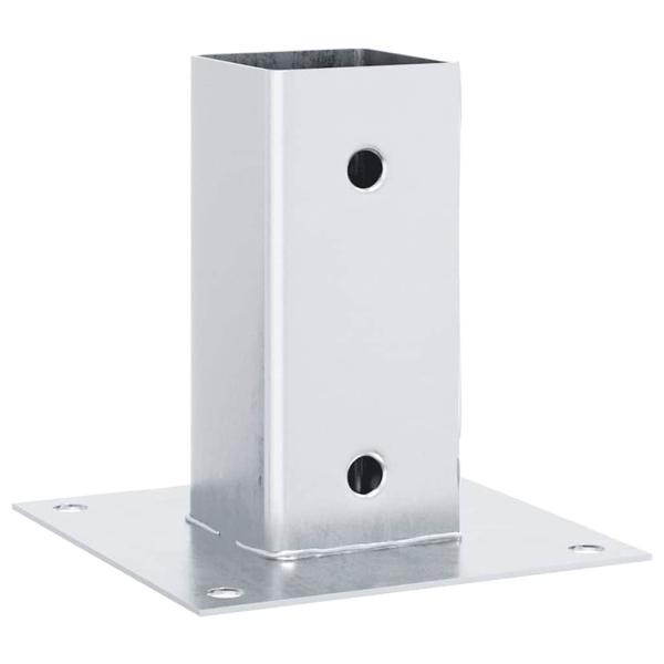 Pfostenträger Quadratisch 4Stk. Silber 61x61mm Verzinkter Stahl