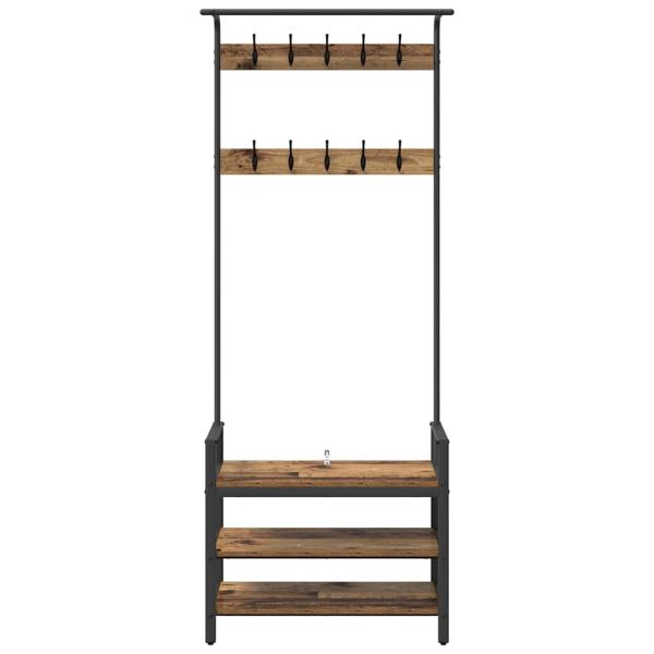 Garderobenständer Altholz 75 x 34 x 184 cm Holzwerkstoff