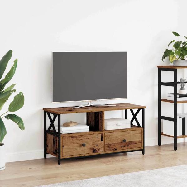 ARDEBO.de - TV-Schränk Altholz 90 x 33 x 45 cm Ingenieure Holz und Stahl