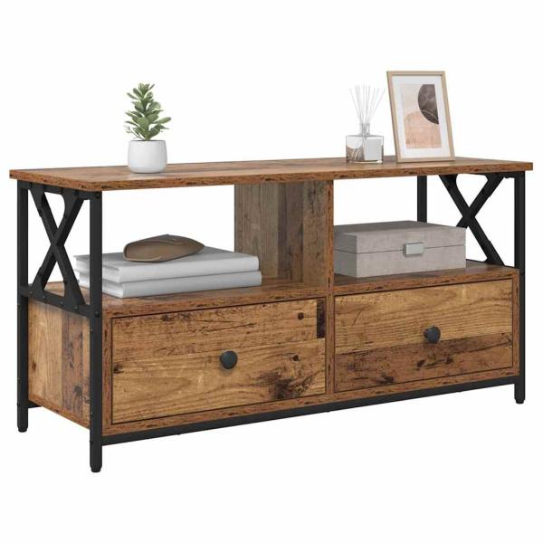 TV-Schränk Altholz 90 x 33 x 45 cm Ingenieure Holz und Stahl