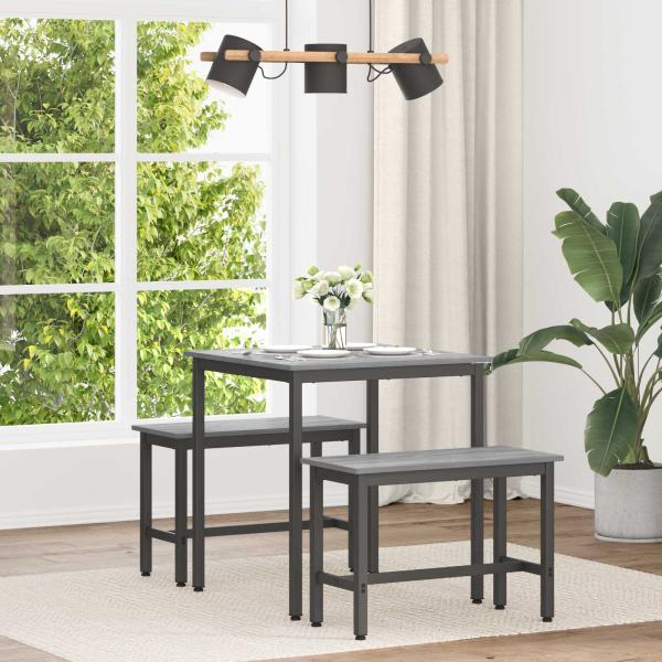 ARDEBO.de - Esstische 70 x 70 x 75 cm Holzwerkstoff Sonoma-Grau Quadratisch