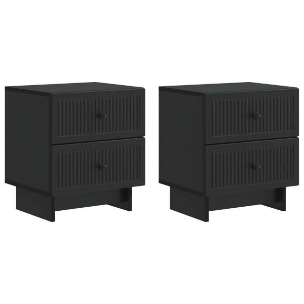 Nachttisch 2 stk. Schwarz 43 x 34,5 x 47,5 cm Holzwerkstoff