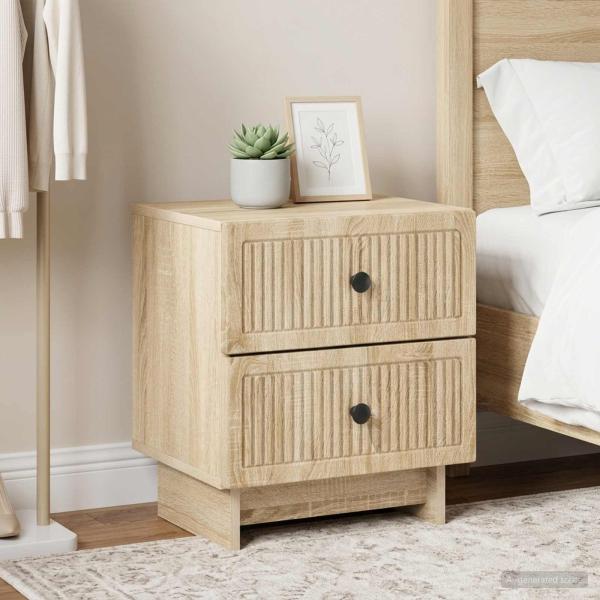 ARDEBO.de - Nachttisch 2 stk. Sonoma-Eiche 43 x 34,5 x 47,5 cm