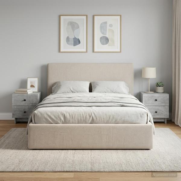 ARDEBO.de - Nachttisch 2 stk. Betongrau 43 x 34,5 x 47,5 cm Holzwerkstoff
