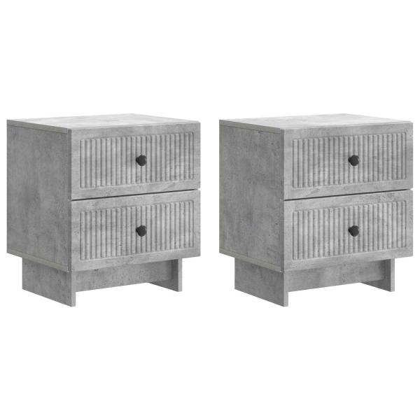 Nachttisch 2 stk. Betongrau 43 x 34,5 x 47,5 cm Holzwerkstoff