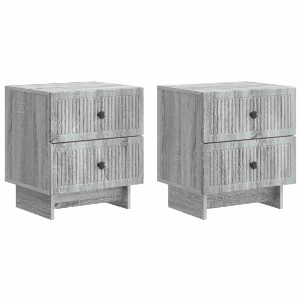 Nachttisch 2 stk. Graues Sonoma 43 x 34,5 x 47,5 cm