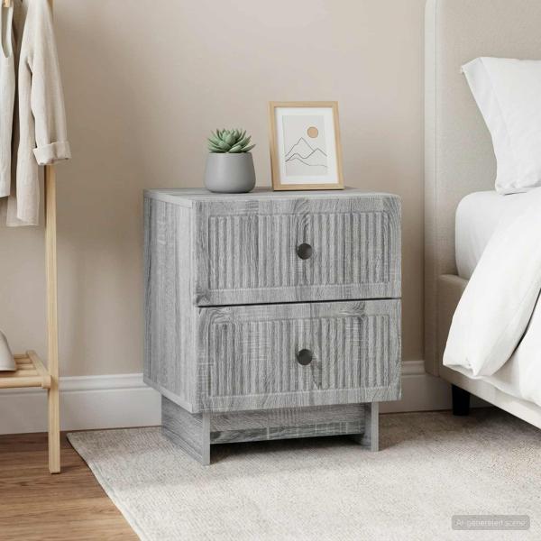 Nachttisch 2 stk. Graues Sonoma 43 x 34,5 x 47,5 cm