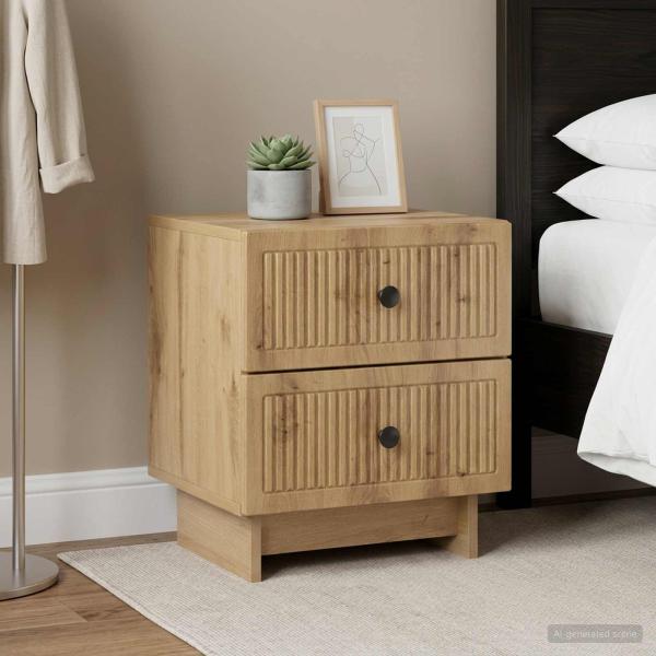 ARDEBO.de - Nachttisch 2 stk. Artisan-Eiche 43 x 34,5 x 47,5 cm