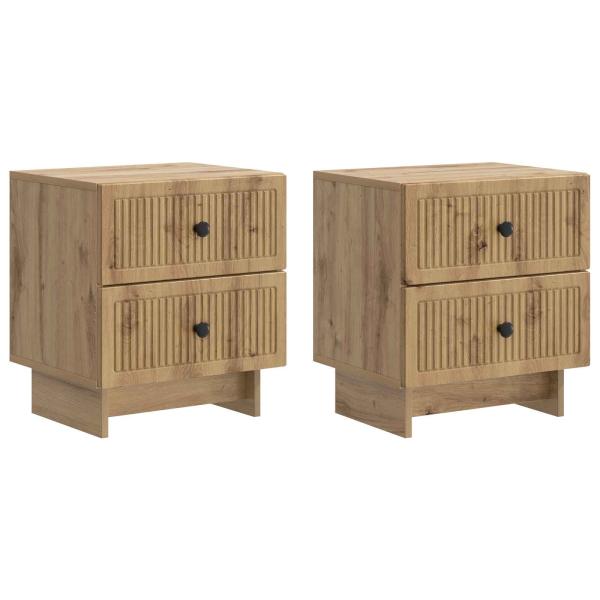 Nachttisch 2 stk. Artisan-Eiche 43 x 34,5 x 47,5 cm