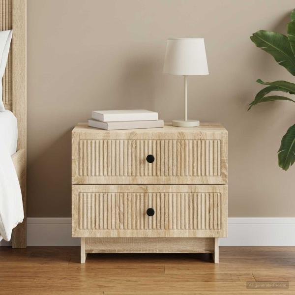 ARDEBO.de - Nachttisch Sonoma-Eiche 62 x 34,5 x 47,5 cm Holzwerkstoff