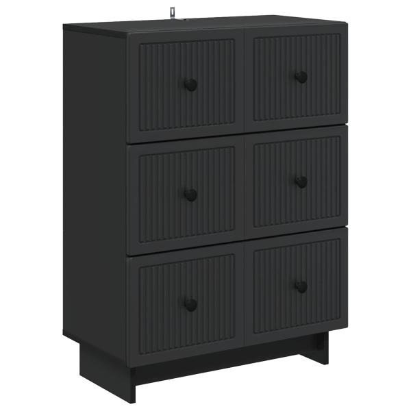 Schubladenschrank 66 x 34,5 x 90 cm Holzwerkstoff Schwarz