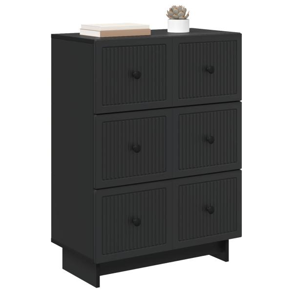 Schubladenschrank 66 x 34,5 x 90 cm Holzwerkstoff Schwarz