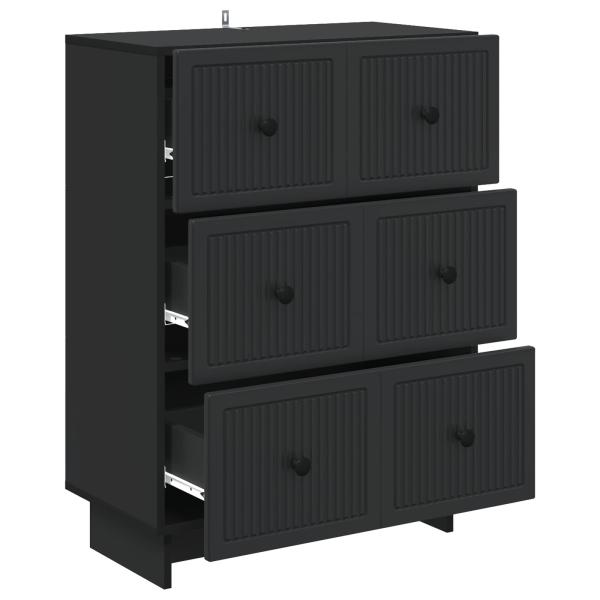 Schubladenschrank 66 x 34,5 x 90 cm Holzwerkstoff Schwarz