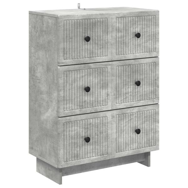 Schubladenschrank 66 x 34,5 x 90 cm Holzwerkstoff Betongrau